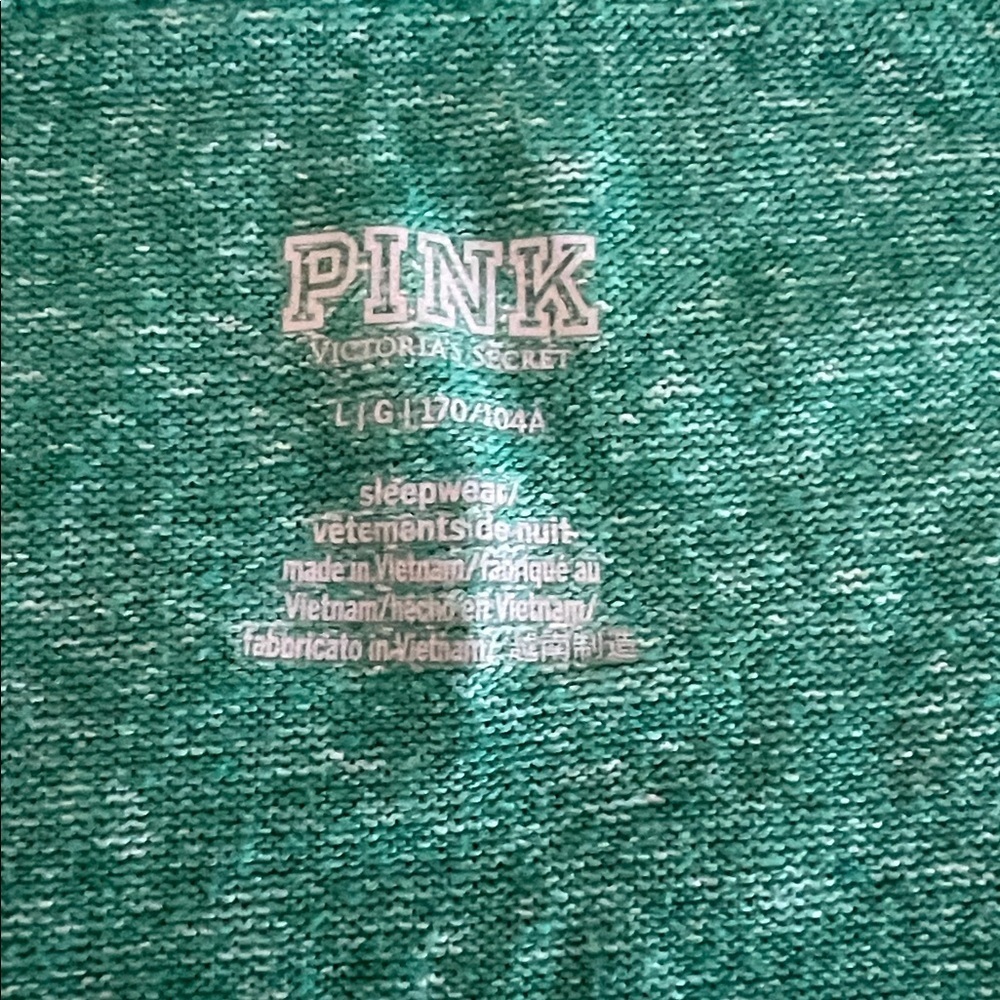 VS Pink Scoopneck Christmas Pajama Shirt Green Size Large - Picture 6 of 9